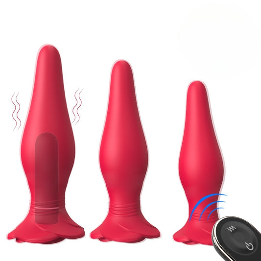 Frenzier Rose Vibrating Anal Plug Set