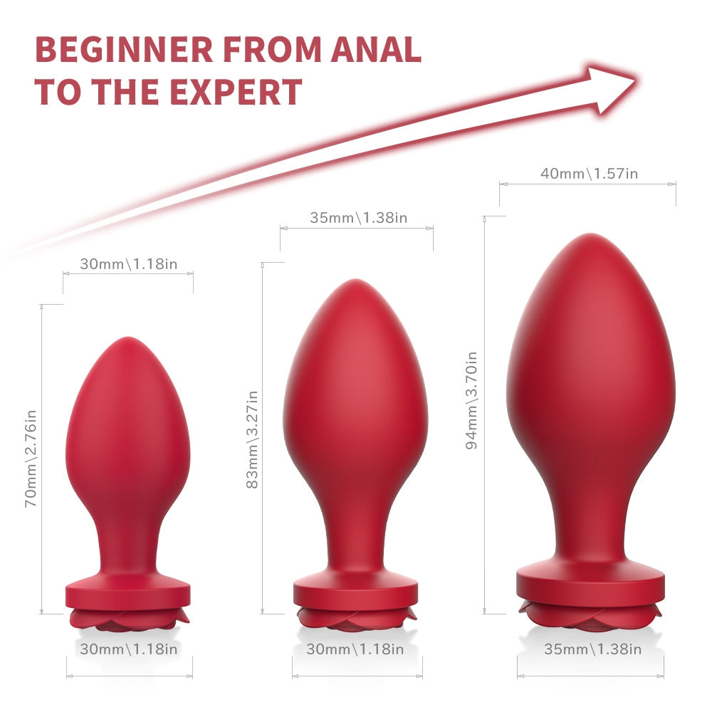 Rose Silicone Anal Plug Set