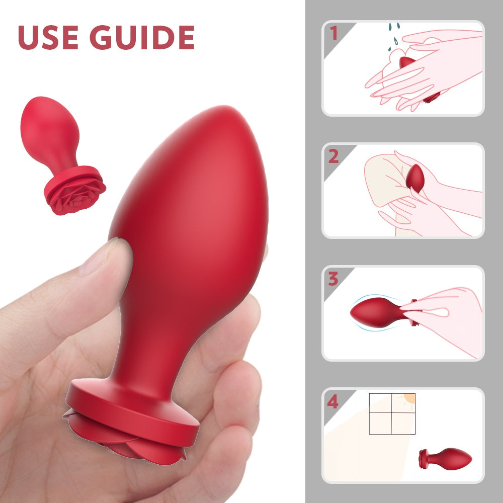 Rose Silicone Anal Plug Set