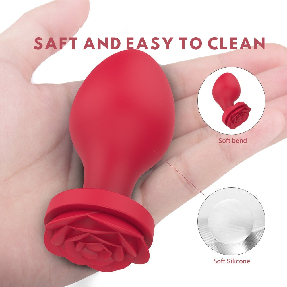 Rose Silicone Anal Plug Set