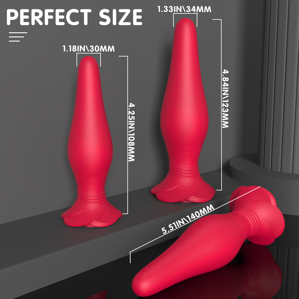 Frenzier Rose Vibrating Anal Plug Set
