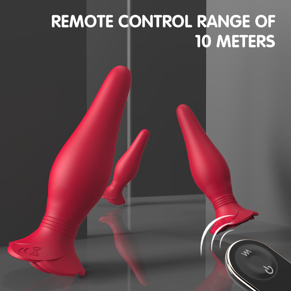 Frenzier Rose Vibrating Anal Plug Set