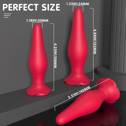 Frenzier Rose Vibrating Anal Plug Set